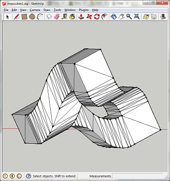 Google Sketchup Impossible triangle 1 Google Sketchup Impossible Triange 2